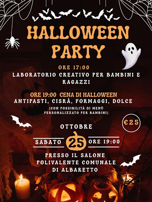 HALLOWEEN Party - Sabato 25 ottobre presso Salone polivalente comunale